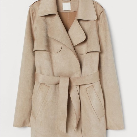 H&M Jackets & Blazers - H&M tan butter soft trench coat size 6, NWT